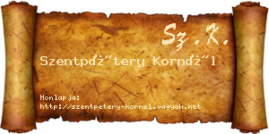 Szentpétery Kornél névjegykártya